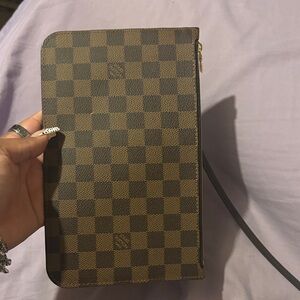 Louis Vuitton Brown and Black Checkered Wristlet